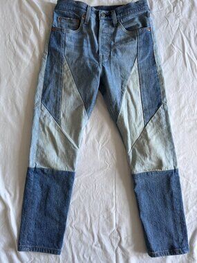 Levi's 501 Blue Two Tone Chap Jeans Size 25